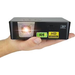 Worlds Brightest Battery Pico Projector, AAXA P6X 1000 Lumen, 4 Hour Battery USBC Video WiFi/BT Wireless Mirroring Portable Mini Projector DLP 1080p Support 30000 Hours LED HDMI/USBC/USB/microSD