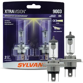 SYLVANIA - 9003 XtraVision - High Performance Halogen Headlight Low Beam and Fog Replacement Bulb (Contains 2 Bulbs)