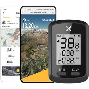 جهاز كمبيوتر الدراجة XOSS G GPS، عداد السرعة وعداد المسافات اللاسلكي للدراجة بتقنية البلوتوث، جهاز تعقب MTB للكمبيوتر القابل لإعادة الشحن مع شاشة LCD بإضاءة خلفية تلقائية، IPX7 مقاوم للماء يناسب جميع الدراجات الكهربائية in Kuwait