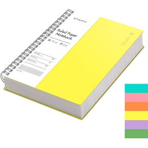 EMSHOI A4 Spiral Notebook College Ruled Lined Journal, 11.2" X 8.27", 300 Pages/150 Sheets, 100gsm Thick Paper, Waterproof Softcover, Twin-Wire Binding, for School Work Business Writing-Blue