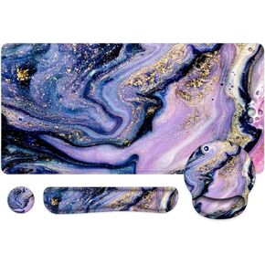 LATEEFAH Desk Mat, Large Mouse Pad and Keyboard Wrist Rest, Ergonomic Mouse Pad Set, Mouse Pad with Wrist Rest Combo for Home, Office, Computer