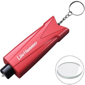 Car Safety Hammer,Emergency Escape Tool with Car Window Breaker and Seat Belt Cutter,Escape Tool for Automotive Accidents with Key Chain-Black