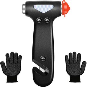 Window Breaker Tool, Car Window Breaker, Car Safety Hammer & Seat Belt Cutter 2 in 1, Car Escape Tool, Ideal Gift for Critical Times (Black Car Safety Hammer)
