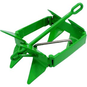 Marine Box Style Anchor Q235 Steel 19 lb Boat Cube Anchor Square Anchor Fold and Hold Anchor(Green)