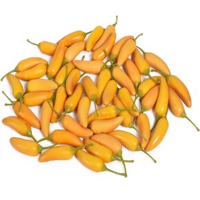 Fake Pepper, Millet Pepper Simulation Lifelike Hot Chili for Home Kitchen Party Pub Decoration Cabinet Ornament 50 pcs Green