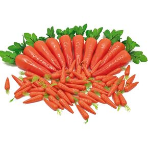40pcs Fake Carrots,Plastic Carrot,Easter Carrots Decor Realistic Fake Vegetables Lifelike Artificial Mini Carrot Noses for Snowmen Crafts Home Kitchen Easter Decorations