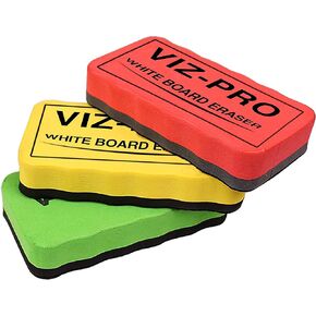 VIZ-PRO Magnetic White Board Eraser, 3 Colored Eraser, 3 Piece