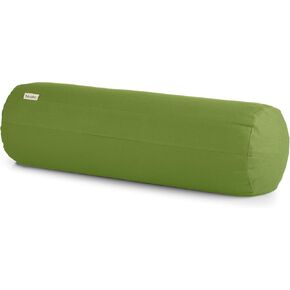 Yoga Bolster Cushion | Certified Organic Cotton Round Yoga Cushion for Support | Buckwheat Hulls Yin Yoga Bolster Pillows with Removable Washable Cover
