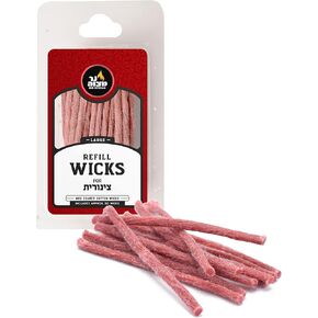 Cotton Refill Wicks for Large Tzinores Holders - 50 Pack - Stand Up Replacement Wicks for Oil Cup Candle Lighting, Multipurpose Use - by Ner Mitzvah