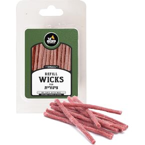 Cotton Refill Wicks for Large Tzinores Holders - 50 Pack - Stand Up Replacement Wicks for Oil Cup Candle Lighting, Multipurpose Use - by Ner Mitzvah