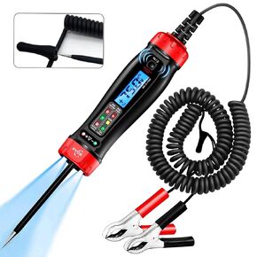 Upgrade Multi-Function Automotive Test Light,3-75V DC Car Battery Voltage Tester,Computer Safe Circuit Tester Indicate Polarity with Illuminate Light,Car Fuse Tester with Voltmeter&Buzzer Alarm
