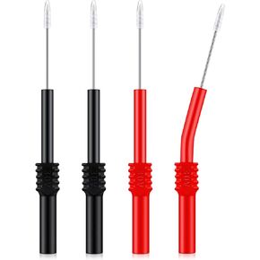 4 Pieces Flexible Back Probe Pins with 4 mm Stackable Banana Socket for Car Repairing Electrical Testing