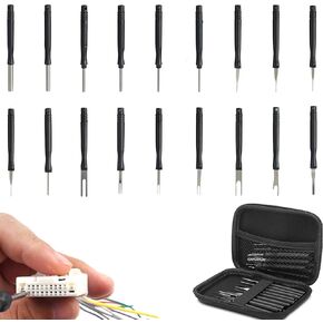 Terminal Removal Tool Kit, 18PCS Pin Extractor Tool Set Depinning Tool, Auto Electrical Wire Connector Pin Release Tool, Terminals Pins Puller Repair Removal Tools, Terminal Ejector Kit