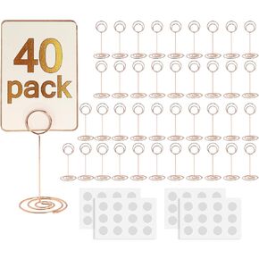 Table Number Holders 24 Packs 3.35 Inch Table Number Holder Place Card Holders Picture Holders Wire Photo Stand Menu Memo Clips for Wedding Birthday Party Anniversary Party Restaurant (Black)