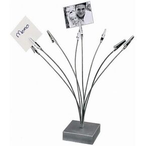 8-Branch Family Tree Picture Frame Holder, Card Photo Clips Holder Desk Stand for Memo Paper Note Photo Christmas Wedding Card Display (Silver Alligator Clip)