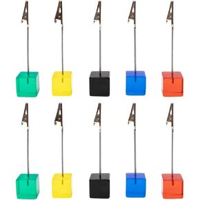 10pcs Table Number Holder Name Place Card Holder Memo Clip Holder Stand Note Holder Pictures Card Paper Menu Clip (Black)