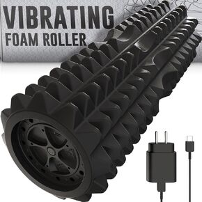 Nordic Lifting Vibrating Foam Roller w/ 5 Intensity Vibration, High Density EVA Foam for Deep Tissue Massage & Muscle Recovery - Ideal for Back Pain, Plantar Fasciitis Relief, Physical Therapy - Black