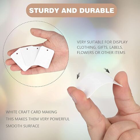 jijAcraft 1000Pcs Price Tags, White Clothing Tag for Retail, Small Kraft Paper Tags for Labeling Price, Size, Number, Writable Price Hangtag for Business Supplies Selling Jewlry, Clothes (1.9" X 1.4") in Saudi Arabia