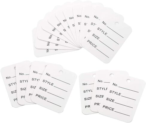 jijAcraft 1000Pcs Price Tags, White Clothing Tag for Retail, Small Kraft Paper Tags for Labeling Price, Size, Number, Writable Price Hangtag for Business Supplies Selling Jewlry, Clothes (1.9" X 1.4") in Saudi Arabia