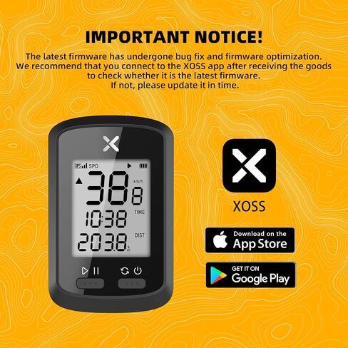 جهاز كمبيوتر الدراجة XOSS G GPS، عداد السرعة وعداد المسافات اللاسلكي للدراجة بتقنية البلوتوث، جهاز تعقب MTB للكمبيوتر القابل لإعادة الشحن مع شاشة LCD بإضاءة خلفية تلقائية، IPX7 مقاوم للماء يناسب جميع الدراجات الكهربائية in Kuwait