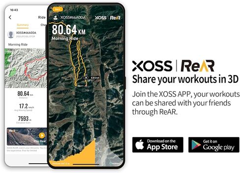 جهاز كمبيوتر الدراجة XOSS G GPS، عداد السرعة وعداد المسافات اللاسلكي للدراجة بتقنية البلوتوث، جهاز تعقب MTB للكمبيوتر القابل لإعادة الشحن مع شاشة LCD بإضاءة خلفية تلقائية، IPX7 مقاوم للماء يناسب جميع الدراجات الكهربائية in Kuwait