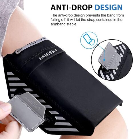 سوار يد للهاتف الخلوي مع جيب لسماعات الأذن، حامل مفاتيح هاتف يصل إلى 6.7 بوصة لهاتف iPhone 14 Pro Max/12 13 14 Pro/11/XS/XR/X، أحزمة ذراع رياضية مع حزام للعدائين والنساء والرجال وممارسة الرياضة وصالة الألعاب الرياضية in Kuwait
