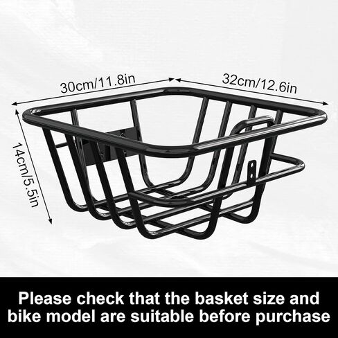 Bike Basket Front,Bike Basket, Strong and Durable, Men's and Women's Bicycle Basket, Rust-Proof, Iron Metal,Load Capacity 10KG,Suitable for HITWAY BK8M Electric Bicycles，Suitable for Commuting in Saudi Arabia