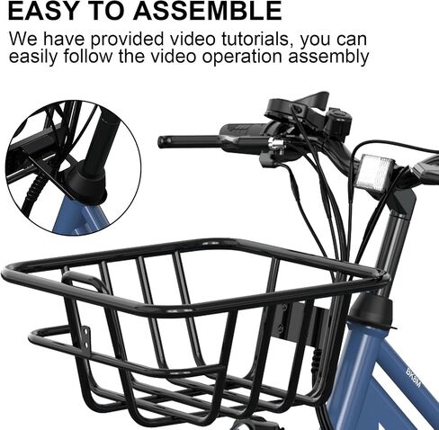 Bike Basket Front,Bike Basket, Strong and Durable, Men's and Women's Bicycle Basket, Rust-Proof, Iron Metal,Load Capacity 10KG,Suitable for HITWAY BK8M Electric Bicycles，Suitable for Commuting in Saudi Arabia