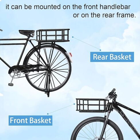 سلة الدراجة الكهربائية الخلفية القابلة للإزالة للبضائع المعدنية ذات سعة كبيرة، يتم تجميع الإطار الأمامي بسرعة، سلة الدراجة المعلقة in Kuwait