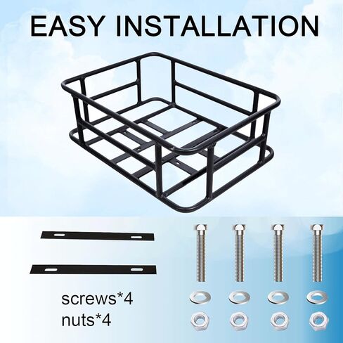 سلة الدراجة الكهربائية الخلفية القابلة للإزالة للبضائع المعدنية ذات سعة كبيرة، يتم تجميع الإطار الأمامي بسرعة، سلة الدراجة المعلقة in Kuwait