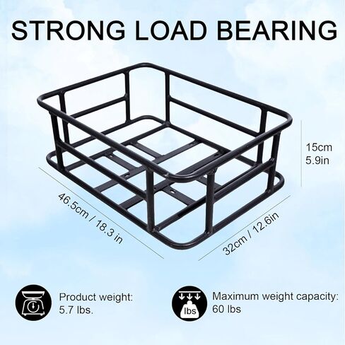سلة الدراجة الكهربائية الخلفية القابلة للإزالة للبضائع المعدنية ذات سعة كبيرة، يتم تجميع الإطار الأمامي بسرعة، سلة الدراجة المعلقة in Kuwait