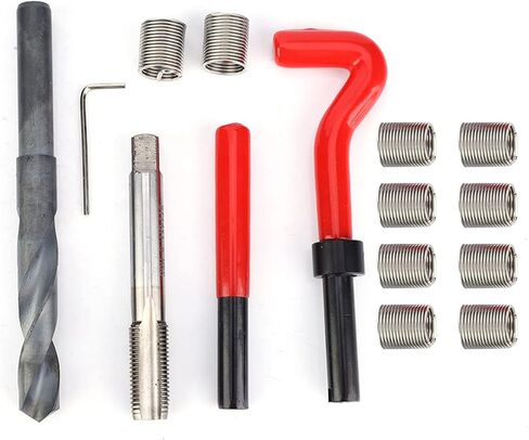 طقم إصلاح الخيوط M14x1.5، 10 قطع مجموعة مطارد الخيوط المحمولة، مجموعات إصلاح إدراجات مترية الخيط، مجموعة أدوات يدوية متوافقة لإصلاح السيارات in Kuwait