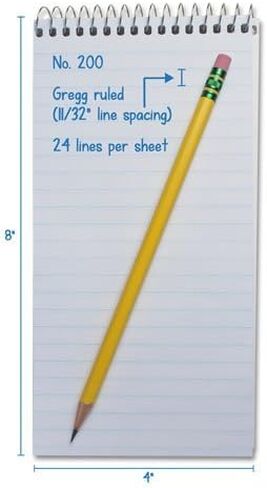 دفتر ملاحظات Portage Reporters - مفكرة جيب حلزونية علوية، دفتر ملاحظات ستينو، مثالي للمراسلين والصحفيين الذين يدونون الملاحظات في الميدان، مسطرة جريج - 4 × 8 بوصة، 70 ورقة، 12 حزمة in Kuwait