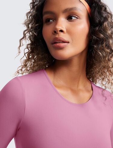 CRZ YOGA Butterluxe Womens Long Sleeve Crop Yoga Shirts Slim Fit Cropped Workout Tops Athletic Casual Basic Tight Shirt in Saudi Arabia