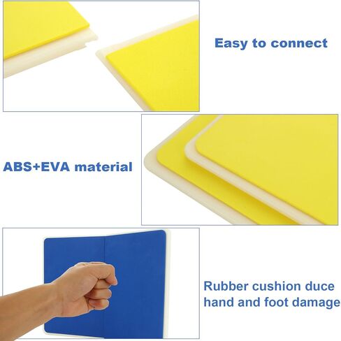 2 Pcs Rebreakable Boards Martial Arts Set, Reusable Rebreakable Punching Board,ABS+EVA,Thick Foam, Taekwondo Karate MMA Ninja Breaking Boards for Training (Yellow,Blue) in Kuwait