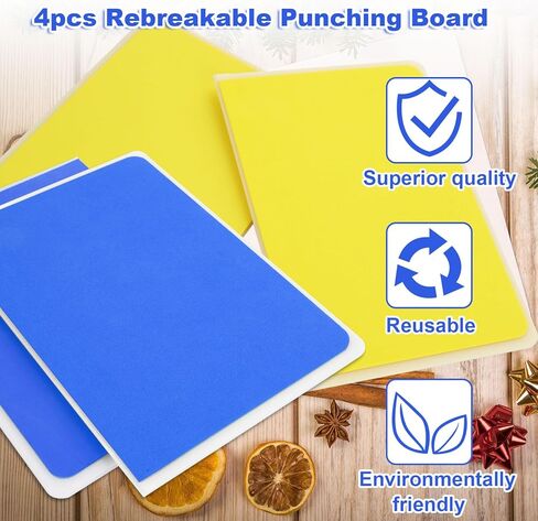 2 Pcs Rebreakable Boards Martial Arts Set, Reusable Rebreakable Punching Board,ABS+EVA,Thick Foam, Taekwondo Karate MMA Ninja Breaking Boards for Training (Yellow,Blue) in Kuwait