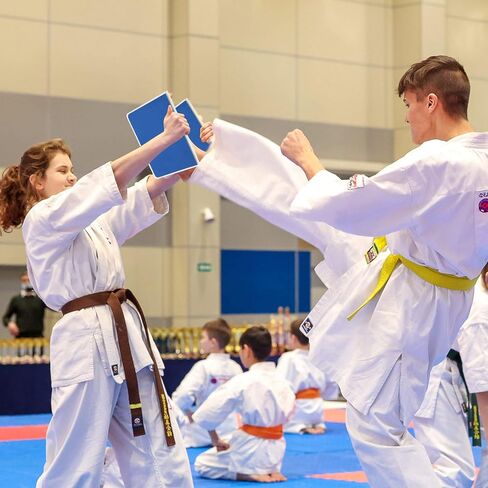 2 Pcs Rebreakable Boards Martial Arts Set, Reusable Rebreakable Punching Board,ABS+EVA,Thick Foam, Taekwondo Karate MMA Ninja Breaking Boards for Training (Yellow,Blue) in Kuwait