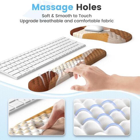 HAOCOO Ergonomic Mouse Pad with Wrist Rest, Keyboard Wrist Rest Pad, 3 PCS Computer Mouse Pad Sets for Desk, Memory Foam Mousepad with Wrist Support for Office Gaming Laptop, Galaxy Purple in Saudi Arabia