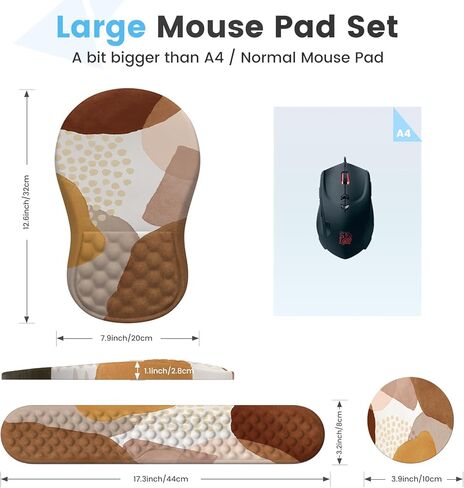 HAOCOO Ergonomic Mouse Pad with Wrist Rest, Keyboard Wrist Rest Pad, 3 PCS Computer Mouse Pad Sets for Desk, Memory Foam Mousepad with Wrist Support for Office Gaming Laptop, Galaxy Purple in Saudi Arabia