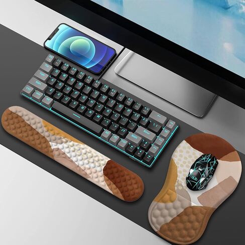 HAOCOO Ergonomic Mouse Pad with Wrist Rest, Keyboard Wrist Rest Pad, 3 PCS Computer Mouse Pad Sets for Desk, Memory Foam Mousepad with Wrist Support for Office Gaming Laptop, Galaxy Purple in Saudi Arabia