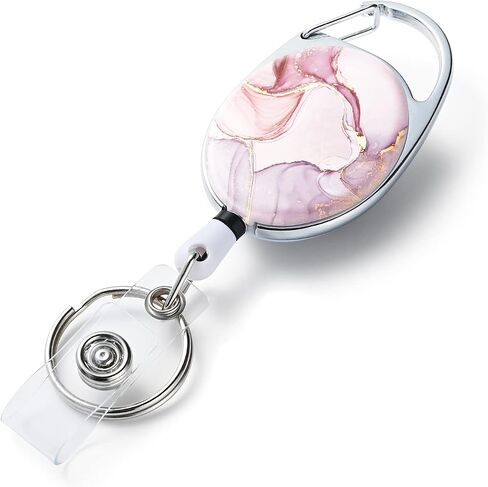 3 Pack Badge Reels Retractable，Double Sided Color Print Pattern Retractable Badge Holders，with Retractable Keychain, Badge Clip and Key Ring，Durable Nylon Retractable Rope in Saudi Arabia