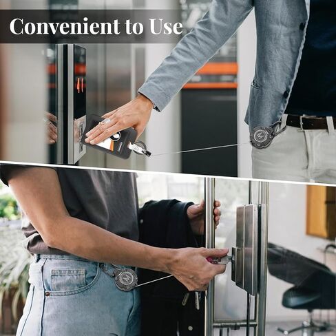 1 Pack Heavy Duty Retractable Keychain ID Badge Reels Retractable Carabiner Badge Holder with 31.5" Steel Cord, 9.0 oz in Kuwait