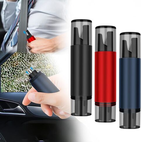 Black Mini Car Safety Hammer, 2-in-1 Portable Spring-Loaded Window Breaker and Seatbelt Cutter Car Escape Tool for Land/Underwater Glass Breaker Survival Tool Car Emergency Accessories in Saudi Arabia