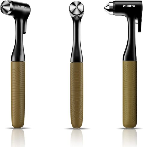 Car Window Breaker - Zinc Alloy Glass Breaker and Seat Belt Cutter - 3-in-1 Emergency Escape Kit with Fireproof All-Metal Design - Essential Car Safety Tool for Emergency Escape,Black, 1-Pack in Kuwait