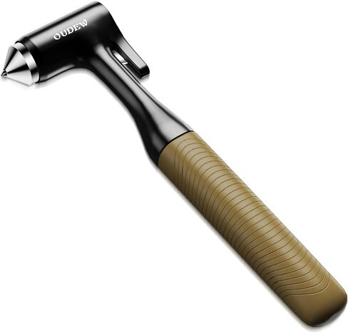 Car Window Breaker - Zinc Alloy Glass Breaker and Seat Belt Cutter - 3-in-1 Emergency Escape Kit with Fireproof All-Metal Design - Essential Car Safety Tool for Emergency Escape,Black, 1-Pack in Kuwait