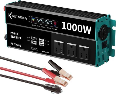 500W Power Inverters Peak 1000W 12V DC to 110V AC Converter for Vehicles USB-C/PD 25W Fast Charging Ports Car Charger Adapter with a Cigarette Lighter Ports Plug Outlet in Saudi Arabia