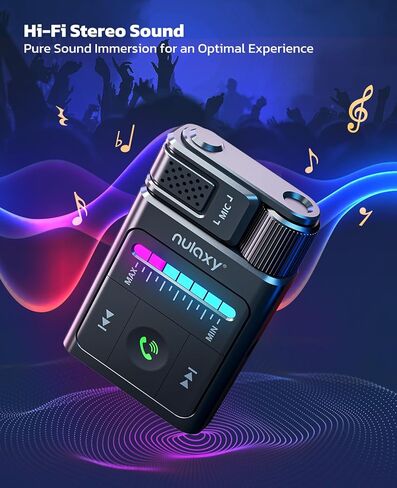 محول Nulaxy Bluetooth 5.3 AUX للسيارة مع قاعدة مغناطيسية قابلة للفصل وإلغاء الضوضاء، مجموعة استقبال موسيقى بلوتوث هاي فاي مع توصيل وتشغيل USB للمكالمات بدون استخدام اليدين وصوت ستيريو in Kuwait