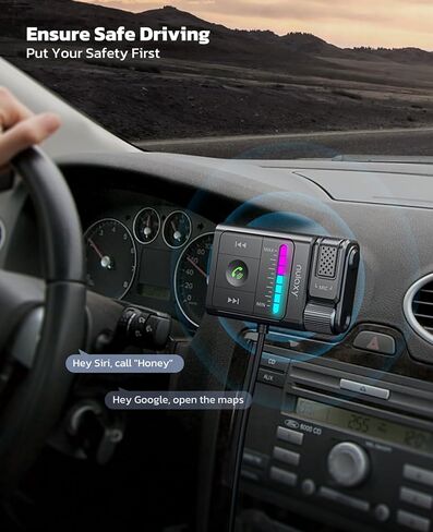 محول Nulaxy Bluetooth 5.3 AUX للسيارة مع قاعدة مغناطيسية قابلة للفصل وإلغاء الضوضاء، مجموعة استقبال موسيقى بلوتوث هاي فاي مع توصيل وتشغيل USB للمكالمات بدون استخدام اليدين وصوت ستيريو in Kuwait