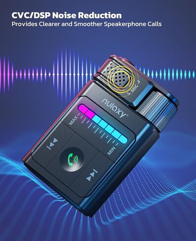 محول Nulaxy Bluetooth 5.3 AUX للسيارة مع قاعدة مغناطيسية قابلة للفصل وإلغاء الضوضاء، مجموعة استقبال موسيقى بلوتوث هاي فاي مع توصيل وتشغيل USB للمكالمات بدون استخدام اليدين وصوت ستيريو in Kuwait