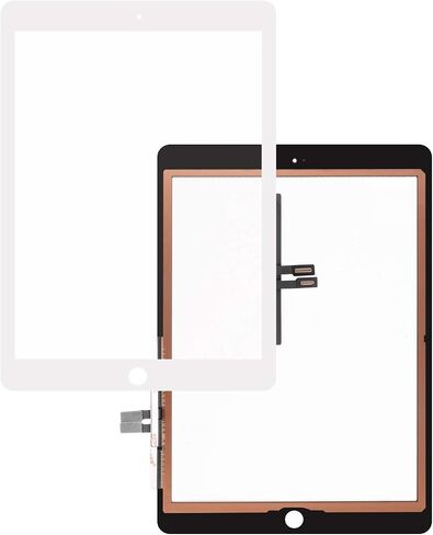 قطع غيار شاشة تعمل باللمس لجهاز IPad 9.7 بوصة 2018 /iPad 6 6th Gen A1893 A1954، (بدون شاشة LCD، بدون زر الصفحة الرئيسية) مع واقي شاشة مجاني + أدوات إصلاح (أبيض) in Saudi Arabia